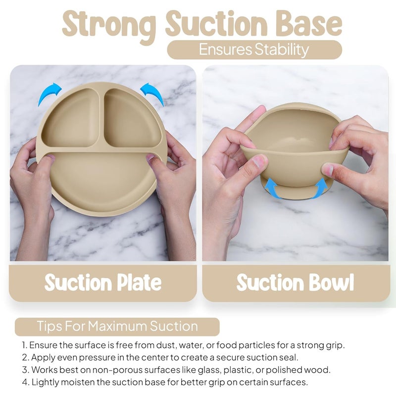 O'doe Baby Weaning Set – 15 Pcs Silicone Baby Feeding Set with Suction Plate, Bowl, Bib, Sippy Cup, Fruit Feeder, Freezer Tray - Image 5